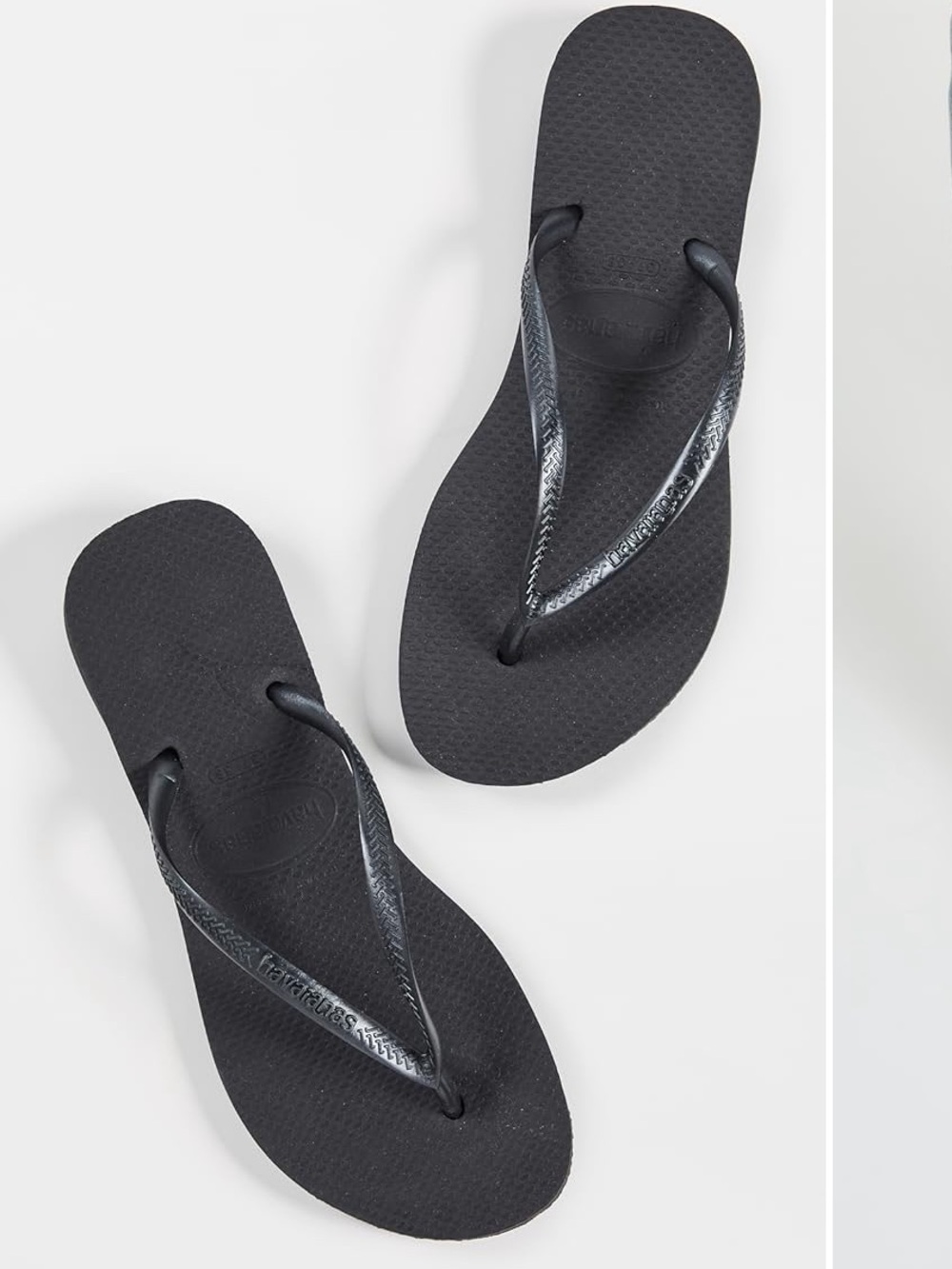 Havaianas black slim flip flops, size women’s 9/10
